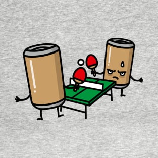 Funny Ping-Pong, Beer Pong, Beer cans playing Table Tennis T-Shirt